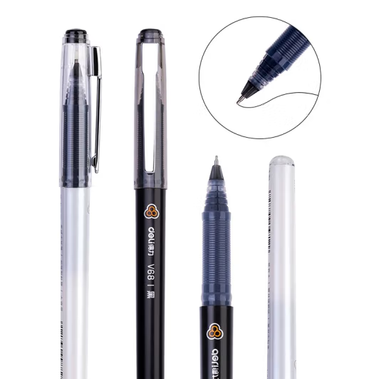 得力V68连中三元中性笔0.5mm ST笔头 考试专用速干大容量水笔/中性笔